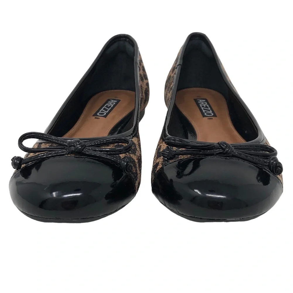 Arezzo Leopard Print Cap‎ Toe Ballet Flat